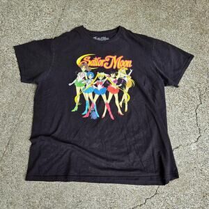 Vtg Y2k SAILOR MOON Character Montage Graphic Anime Manga Cartoon T Shirt L
